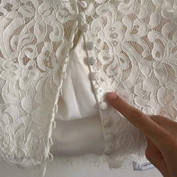 NWT David’s Bridal Lace Tank Separates Bridal Top Soft White Size 4 - Picture 9 of 10
